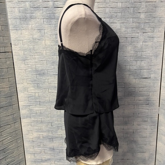 Victoria's Secret Black Lace Trim Cami Pajama Set Shorts Large - Picture 3 of 8